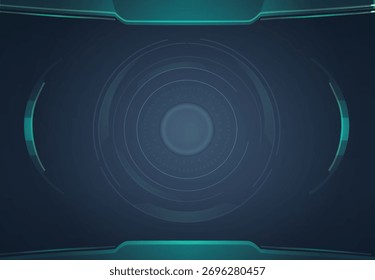 Fondo de Tecnología cibernética azul futurista con Elementos de interfaz digital