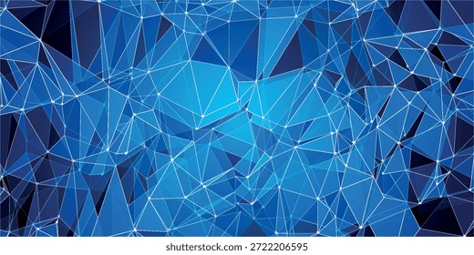 Fondo digital azul futurista de puntos y líneas. Plexo negro brillante. tecnología azul digital