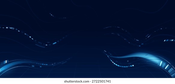 Futuristic Blue Digital Flow Technology Background