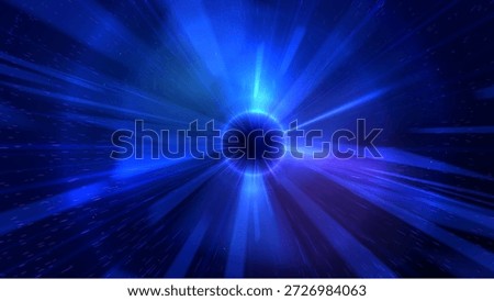 Futuristic blue digital light rays converging into a bright core, representing data transmission, high speed technology, energy flow, virtual space, artificial intelligence digital vector background