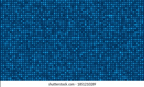Futuristische blaue Punkte Hintergrund. Cyberhintergrund mit Partikeln unterschiedlicher Größe. Illustration von Technologiepartikeln.