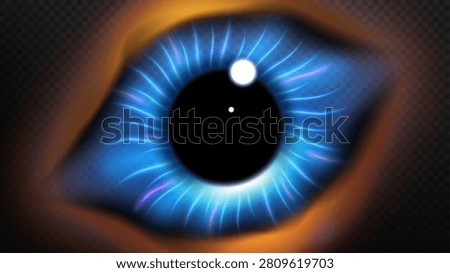 Futuristic Blue Eye, Nebula Space, Vector Illustration
