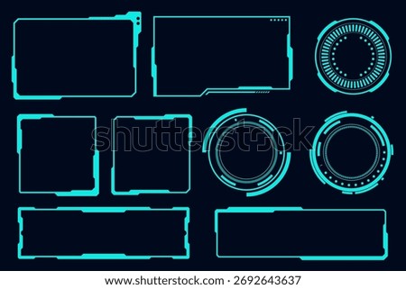 Futuristic blue frame HUD technology cyberpunk design element Hi-tech element.