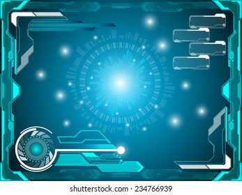 Futuristic Blue Frame Technology Interface Stock Vector (Royalty Free ...