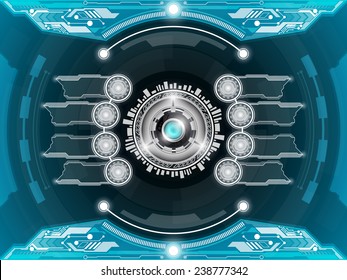 futuristic blue frame technology interface
