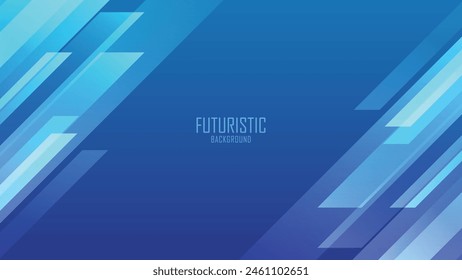 Futuristic Blue Geometric Background use for banner, cover poster, wallpaper, design with space fot text.