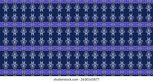 Futuristic Blue Geometric Pattern with Symmetrical Abstract Shapes