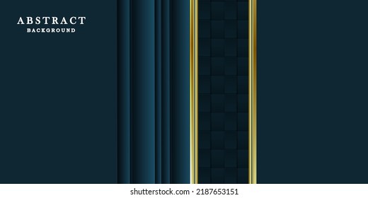 Futuristic blue gold background vector design