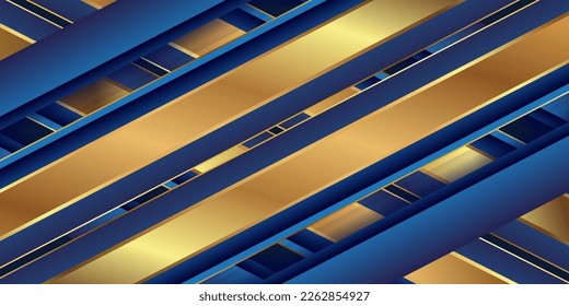 Futuristic blue gold vector design
