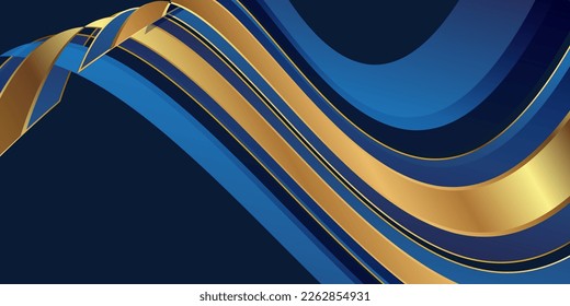 Diseño de vectores de oro azul futurista