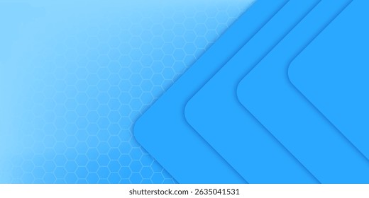 Futuristic blue gradient arrows abstract vector banner. Minimal creative business background with polygon texture.