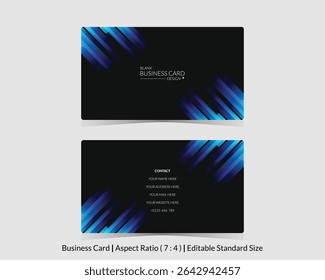 futuristic blue gradient blank business card design template