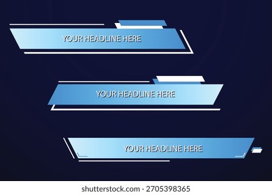 Futuristic Blue Gradient Headline Banners Set