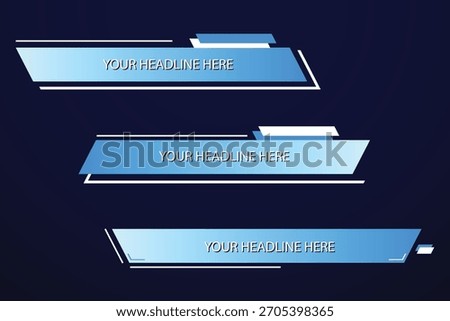 Futuristic Blue Gradient Headline Banners Set