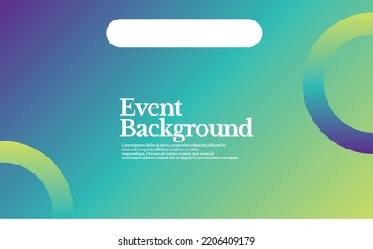 Futuristic blue and green a gradient colored abstract background with rings ornament. Editable background with space. Suitable for event, conference, seminar, talk show, meeting, and exhibition.