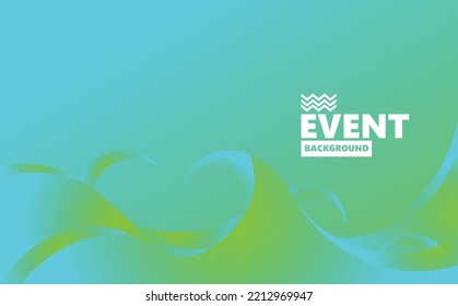 Futuristic blue and green gradient colored curvy shapes vector background. Suitable for event, banner, backdrop, conference, talk show, and concert.
