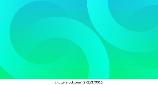 Fondo verde azul futurista de la tecnología del gradiente con las Formas superpuestas del círculo