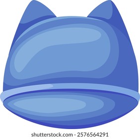 Futuristic blue helmet with cat ears combines advanced technology and playful design, showcasing a unique blend of innovation and style for virtual reality, gaming, or space exploration