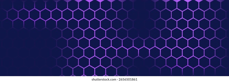 Fondo de hexágono azul futurista. Concepto de panal futurista. Ondas de partículas. Renderización 3D. Vector
