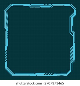 Futuristische blaue Hud-Interface-Frame-Vorlage mit Gitterhintergrund