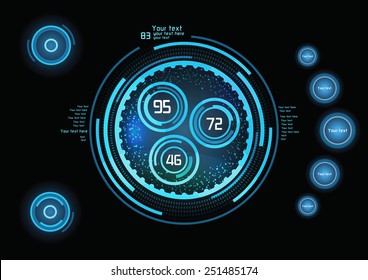 Futuristic blue infographics as head-up display