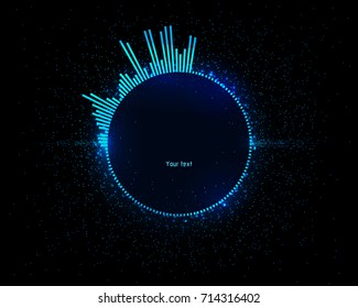 Futuristic blue infographics as head-up display. Use it as template for your design.