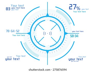 Futuristic blue infographics on white background