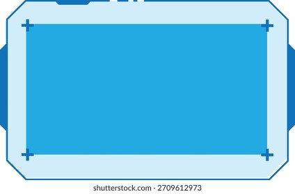 Futuristic blue interface design with a digital frame.