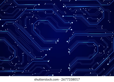 Futuristische Blaulichtschaltungstechnik, Vektorgrafik