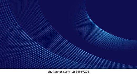 Futuristic Blue Light Curve Background. Modern trendy design in vector illustration