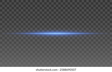 Futuristic Blue Light Streaks - Glowing Neon Horizontal Beams on a Dark Background for Sci-Fi, Tech, and Cyber-Themed Designs