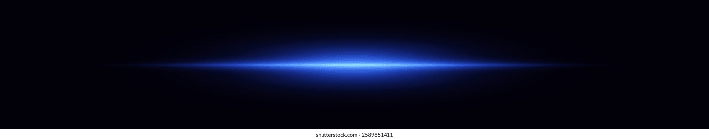 Futuristic Blue Light Streaks - Glowing Neon Horizontal Beams on a Dark Background for Sci-Fi, Tech, and Cyber-Themed Designs