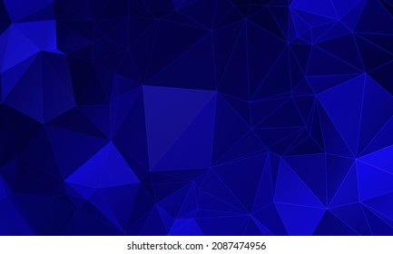 Futuristic blue low poly background, abstract geometric rumpled triangular style. vector illustration graphic design background template.