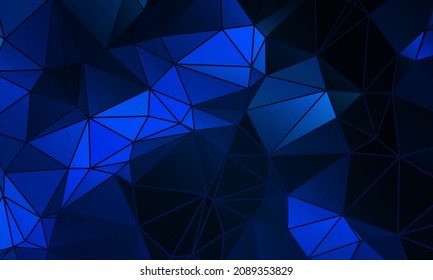 Futuristic blue low poly background, abstract geometric rumpled triangular style. vector illustration graphic design background template.