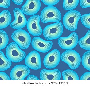 Futuristic blue modern background with deformed outline circles