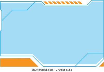 Fondo de interfaz digital azul y naranja futurista.