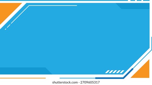 Futuristic blue and orange geometric interface design.