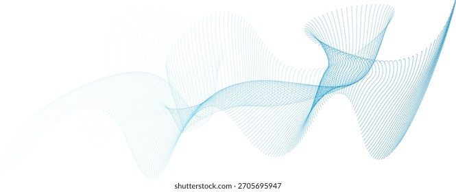 Fluxo de onda de ponto azul futurista isolado em fundo transparente