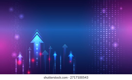 Fondo futurista de tecnología azul y púrpura con hexágonos brillantes, líneas digitales y efectos de luz. Perfecto para temas de innovación, datos y diseño tecnológico.