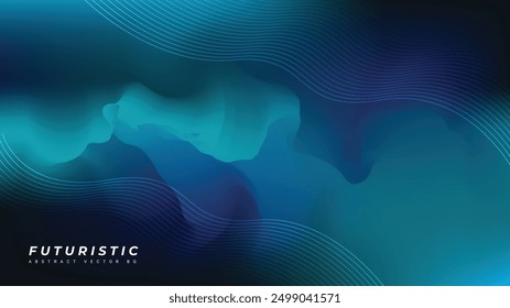 Ilustración de fondo de Vector de Tecnología azul y púrpura futurista con malla degradada bg
