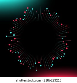 "Futuristic blue red gradient vector black background contrast color border digital dynamic elegant technology web poster card template  service