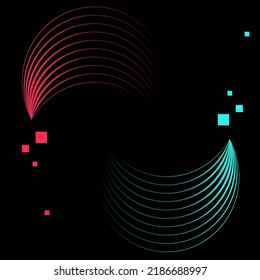 "Futuristic blue red gradient vector black background contrast color border digital dynamic elegant technology web poster card template  service