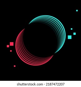 "Futuristic blue red gradient vector black background contrast color border digital dynamic elegant technology web poster card template  service