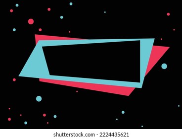 "Futuristic blue red vector black background contrast color border digital dynamic elegant technology web poster card template  service