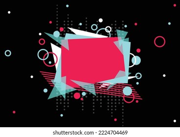 "Futuristic blue red vector black background contrast color border digital dynamic elegant technology web poster card template  service