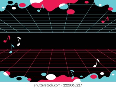 "Futuristic blue red vector black background contrast color border digital dynamic elegant technology web poster card template  service