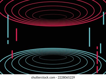 "Futuristic blue red vector black background contrast color border digital dynamic elegant technology web poster card template  service