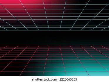 "Futuristic blue red vector black background contrast color border digital dynamic elegant technology web poster card template  service