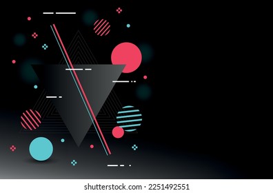 "Futuristic blue red vector black background contrast color border digital dynamic elegant technology web poster card template  service