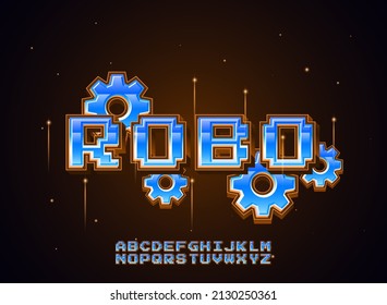 Futuristic Blue Robot Technology Text Effect